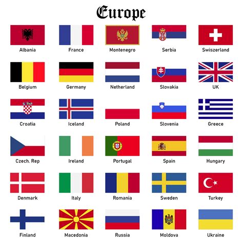 Printable European Flags